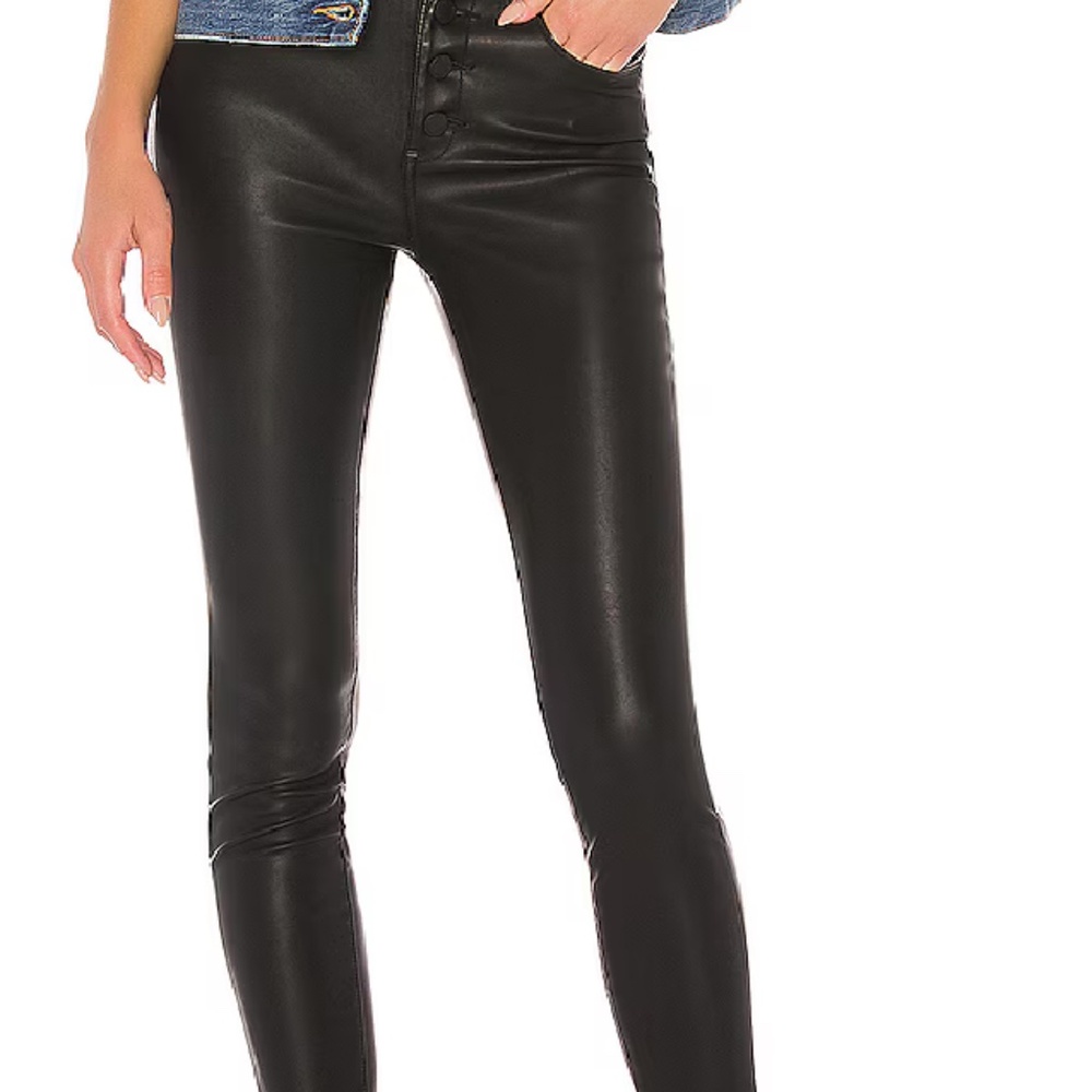 Faux Leather Skinny Pants (Size: 25)
